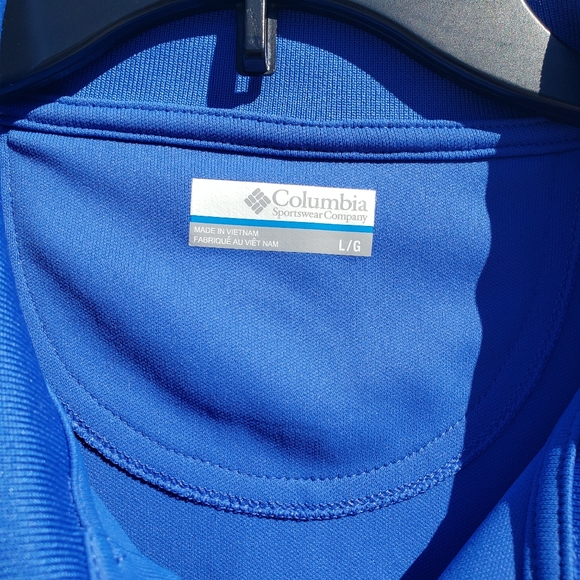 Columbia PFG Omni-Shade blue polo with American flag - Picture 3 of 6